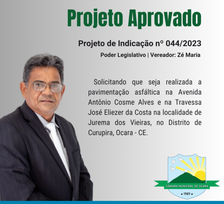 Projeto de Indicação nº 044/2023