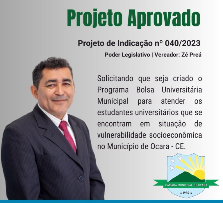 Projeto de Indicação nº 040/2023