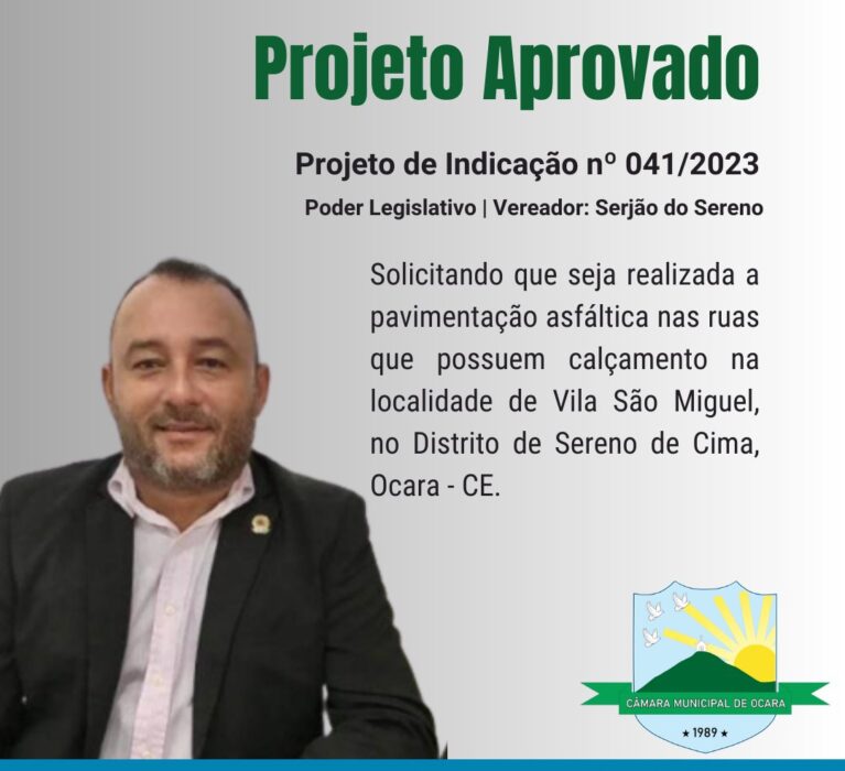 Projeto de Indicação nº 041/2023