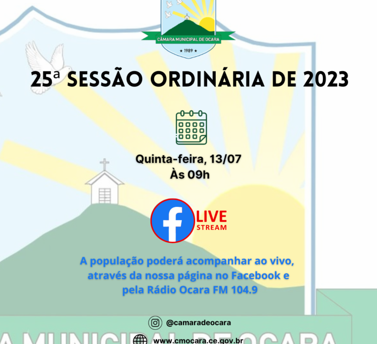 Pauta da 25ª Sessão Ordinária de 2023