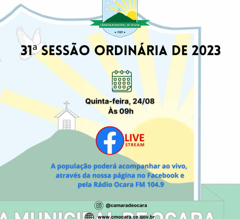 Pauta da 31ª Sessão Ordinária de 2023