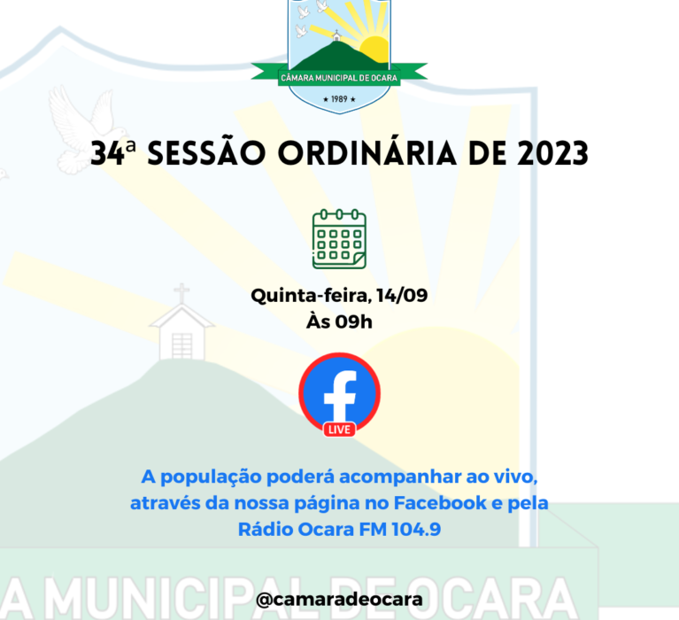 34ª Sessão Ordinária de 2023