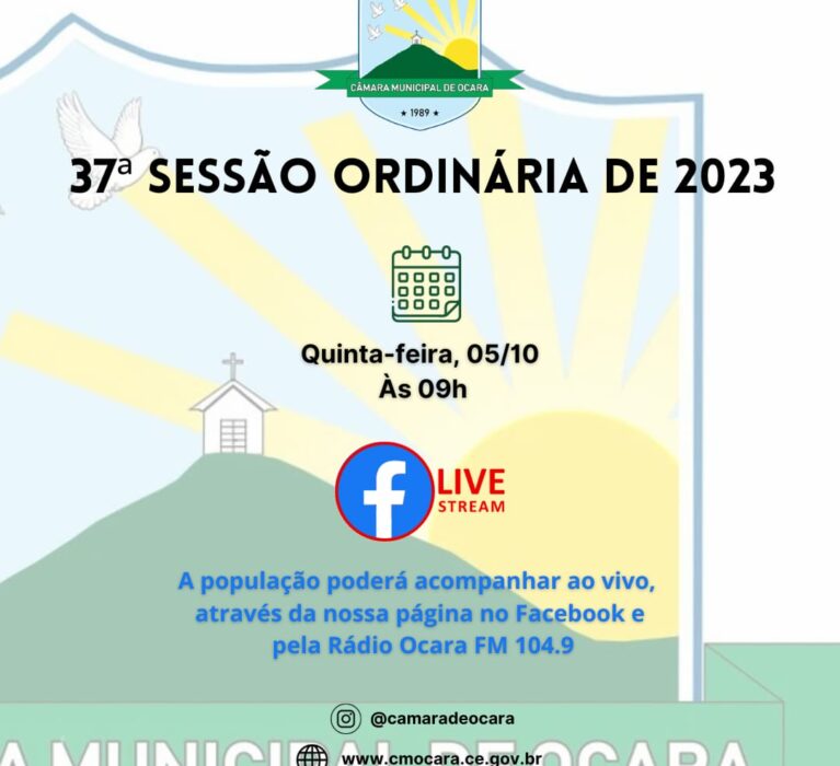 Pauta da 37ª Sessão Ordinária de 2023