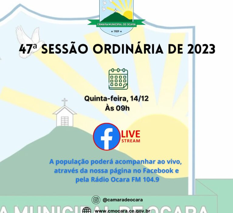 Pauta da 47ª Sessão Ordinária de 2023