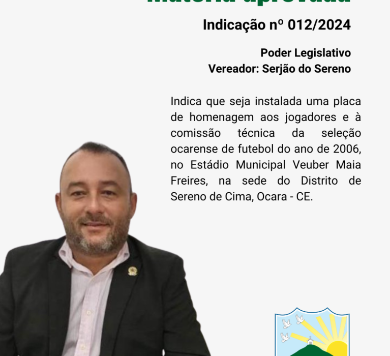 Indicação nº 012/2024