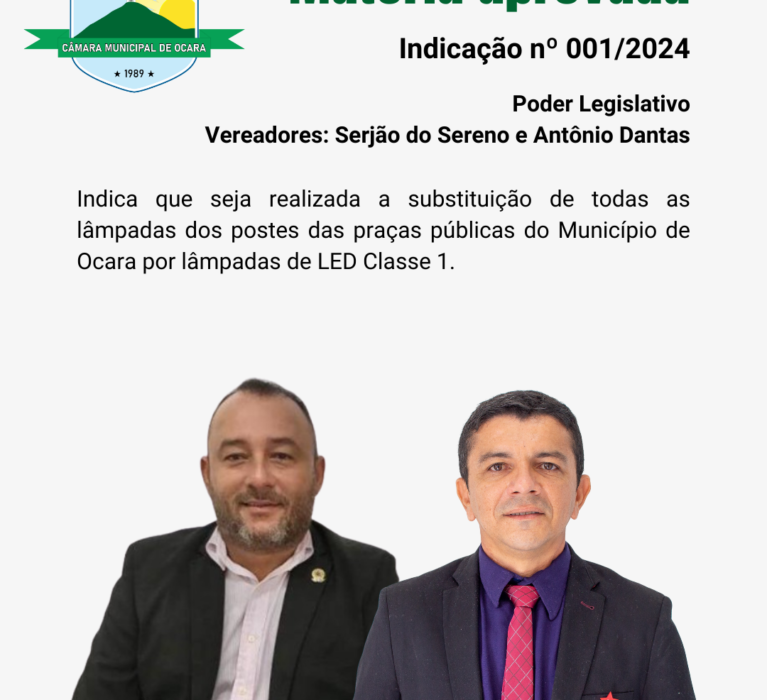 Indicação nº 001/2024