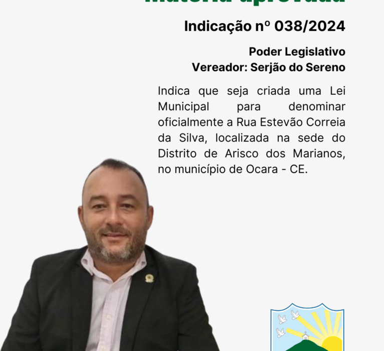 Indicação nº 038/2024