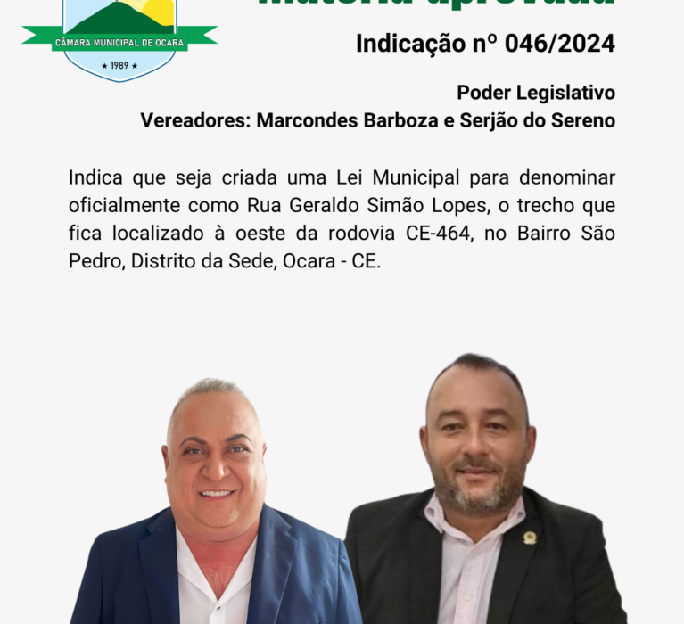 Indicação nº 046/2024