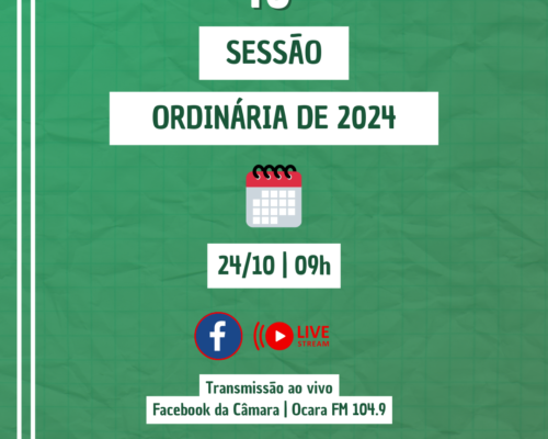 Pauta da 40ª Sessão Ordinária de 2024