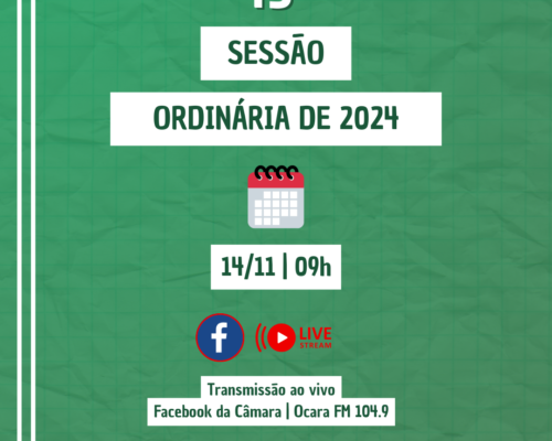 Pauta da 43ª Sessão Ordinária de 2024