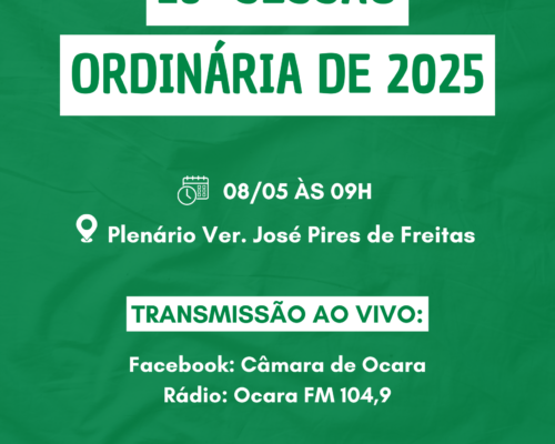 Pauta da 16ª Sessão Ordinária de 2025