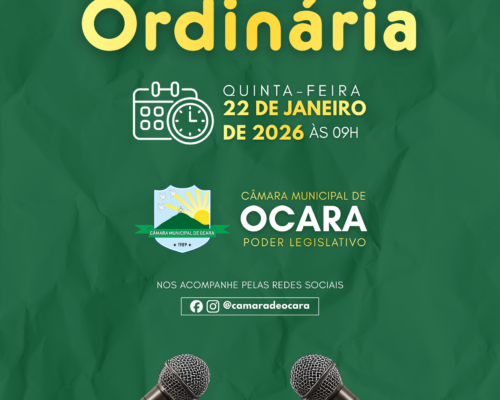 Pauta da 01ª Sessão Ordinária de 2026